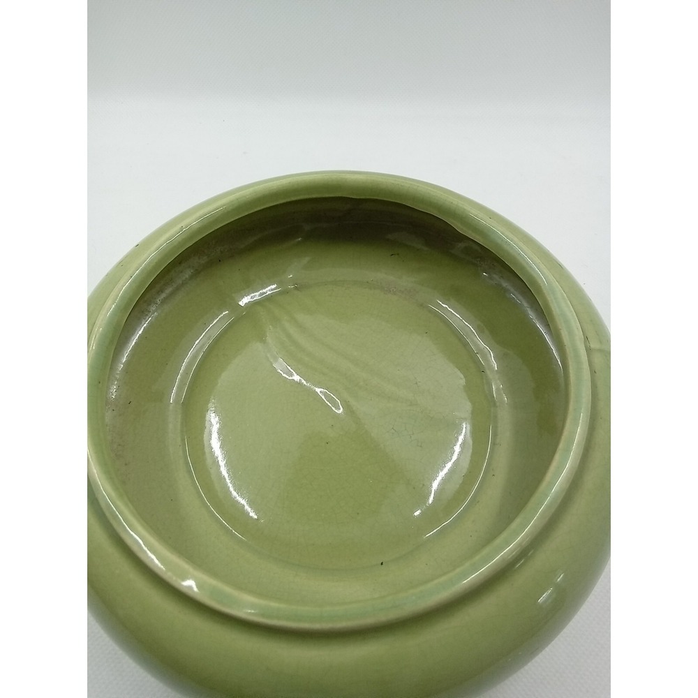 Robinson Ransbottom RRP Co Roseville Ohio Green Ceramic Nuts Bowl Dish Vintage 7